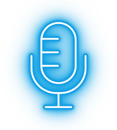 Neon blue mic icon