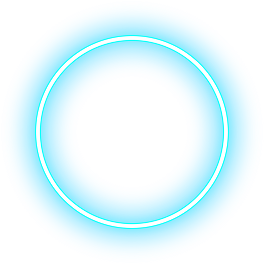 Neon circle ring glowing in blue light